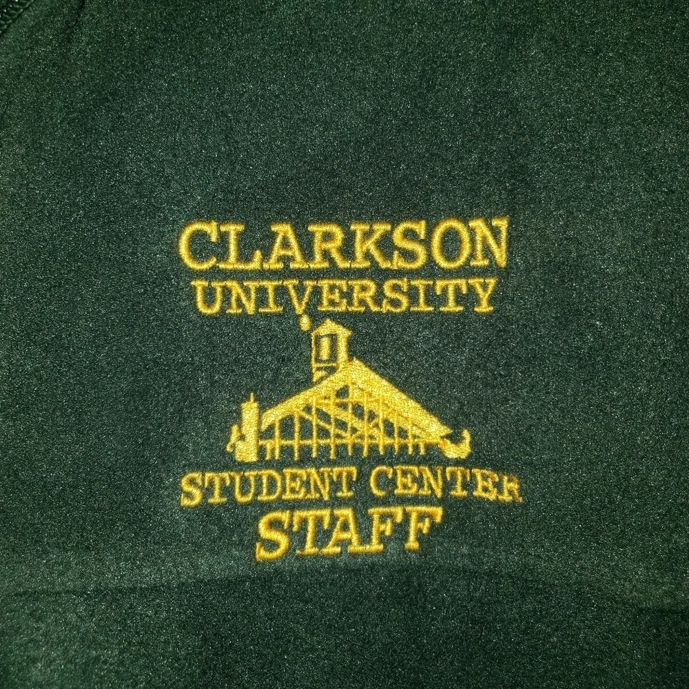 Green Clarkson University Full Zip Fleece Jacket Student Center Staff Men's Sz L